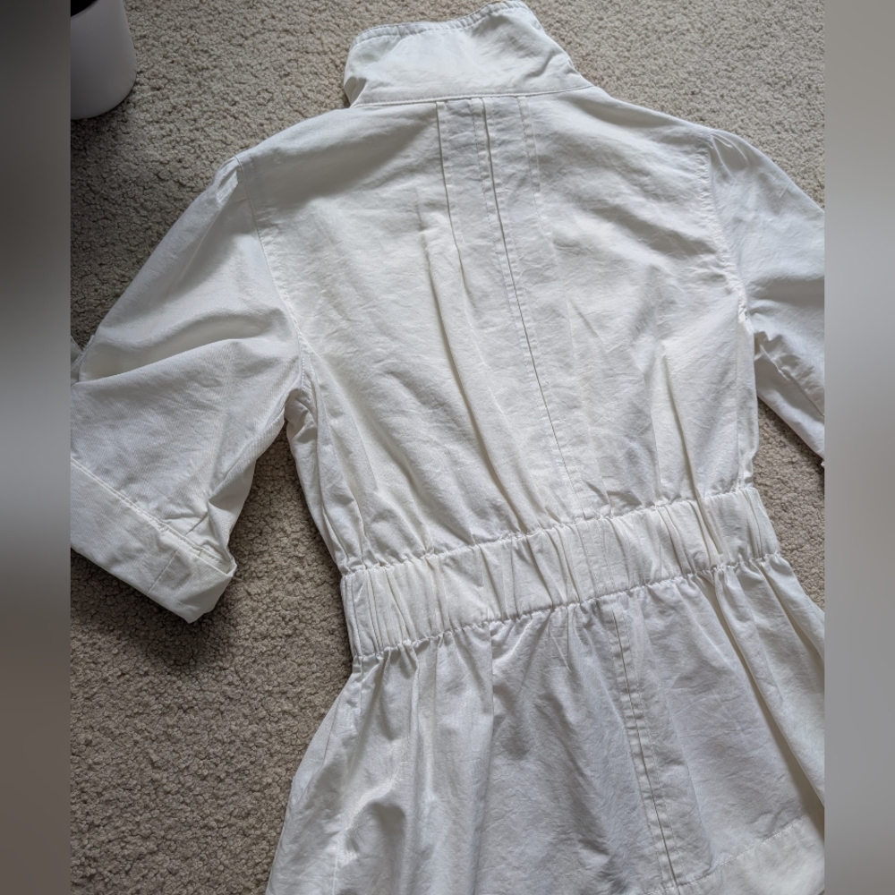 Luii White High Collar Half Sleeve Jacket Size Small - Picture 4 of 11